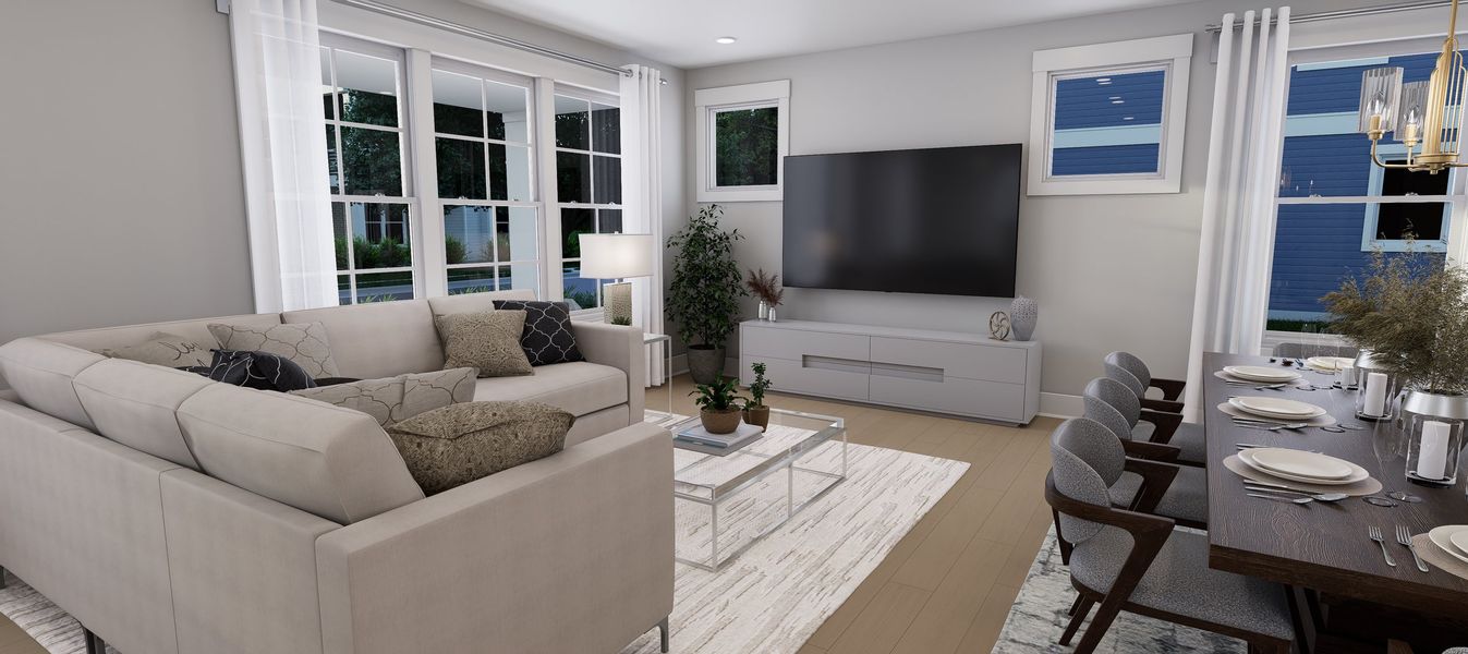Representative furnished interior of a home built from the Willow by Baker Residential in Atwater Station - Village Collection, Fuquay Varina (Image 8).