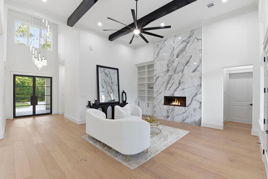 Family room With gaslog fireplace