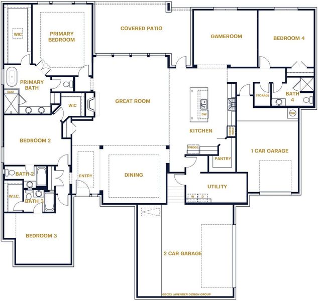 2D floor plan layout of this home in Highland Estates, San Antonio, TX (Image 3).