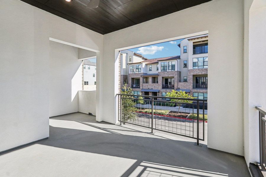 Exterior details and patio area of a home in The Grove, Austin (Image 27).