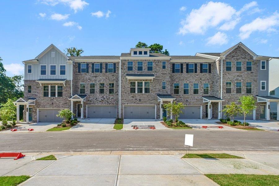 Front exterior of a new home in Hampton Trace, Marietta, GA, highlighting curb appeal (Image 26).