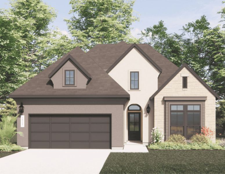 Representative exterior photo of a completed home built from the The Bowie by Joseph Creek Homes in Megan's Landing, Castroville, TX (Image 1). Representative exterior photo of a completed home built from the The Bowie by Joseph Creek Homes in Megan's Landing, Castroville, TX (Image 1).