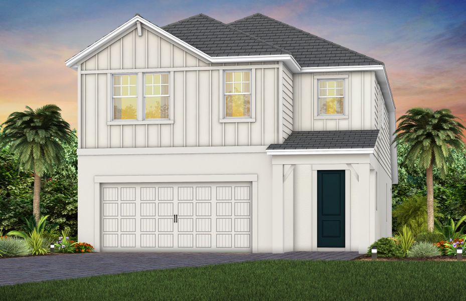 Elevation FH2 in Farmhouse Spare White Dark Knight