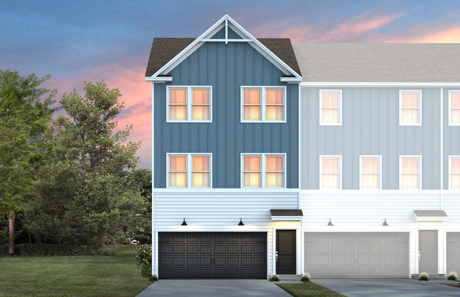 Front exterior of a new home in Everton, Durham, NC, highlighting curb appeal (Image 2).