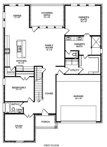 2D floor plan layout of this home in The Preserve at Rosenberg, Rosenberg, TX (Image 2). 2D floor plan layout of this home in The Preserve at Rosenberg, Rosenberg, TX (Image 2).