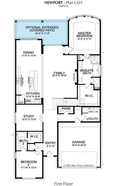 2D floor plan layout for the Newport by Landon Homes in Fields - East Village, Frisco, TX (Image 4). 2D floor plan layout for the Newport by Landon Homes in Fields - East Village, Frisco, TX (Image 4).
