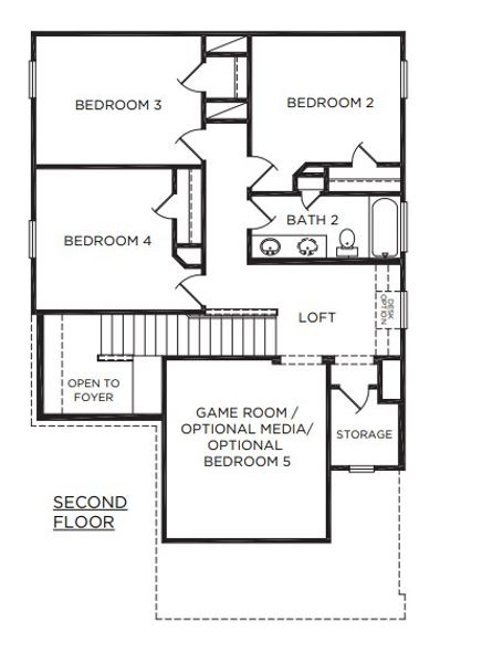 2D floor plan layout for the The Lexington by McKinley Homes in Colony at Pinehurst, Pinehurst, TX (Image 3).