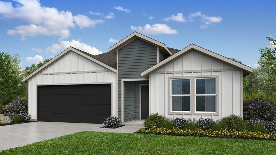 Representative exterior photo of a completed home built from the Mockingbird by Taylor Morrison in Longview, Del Valle, TX (Image 16).