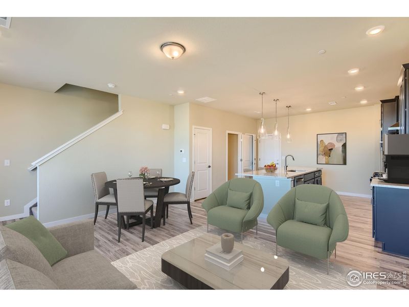 Furnished interior view inside a new home in Waterfield, Fort Collins (Image 9). Furnished interior view inside a new home in Waterfield, Fort Collins (Image 9).