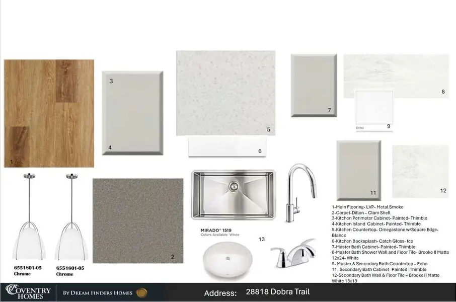 Sample of building materials used in homes in The Trails, New Caney (Image 3).