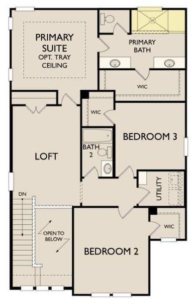 2D floor plan layout of this home in The Cottages at Lariat, Liberty Hill, TX (Image 2). 2D floor plan layout of this home in The Cottages at Lariat, Liberty Hill, TX (Image 2).