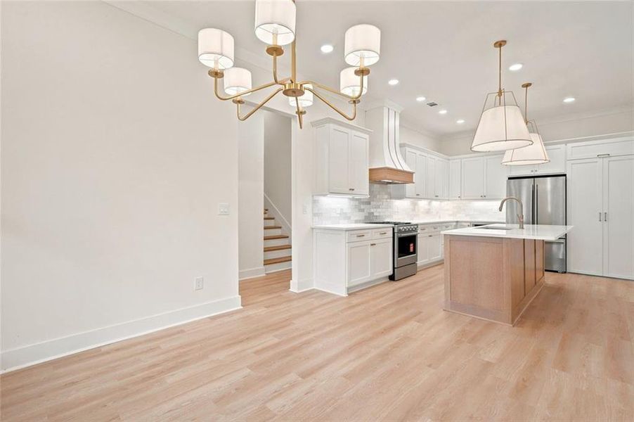 Furnished interior view inside a new home in , White (Image 18).