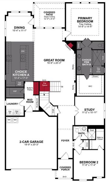 2D floor plan layout of this home in Valencia on the Lake, Little Elm, TX (Image 2). 2D floor plan layout of this home in Valencia on the Lake, Little Elm, TX (Image 2).