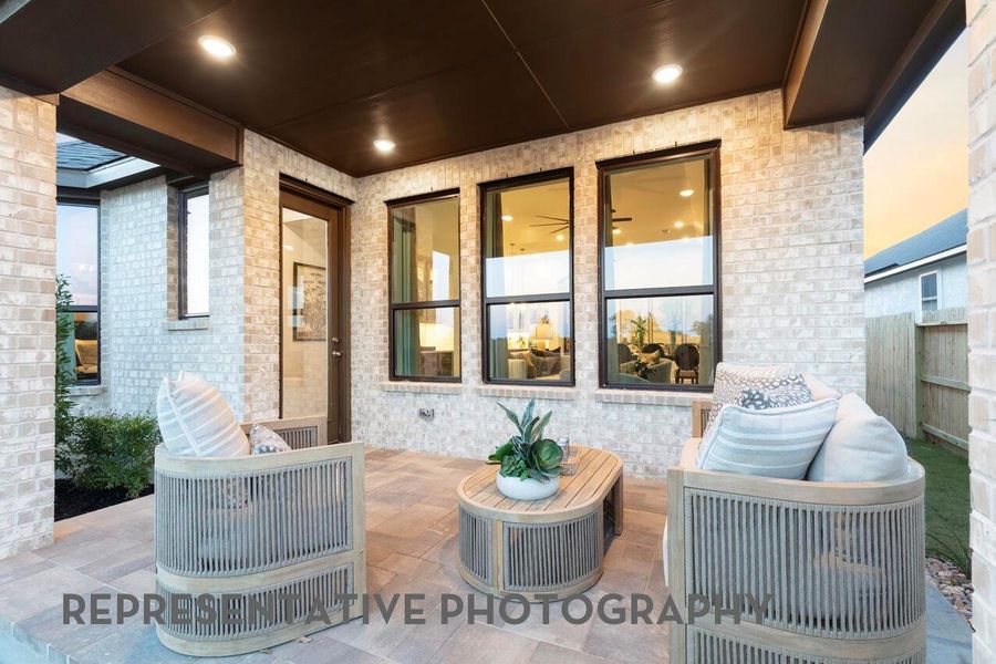 Exterior details and patio area of a home in Evergreen, Conroe (Image 3).