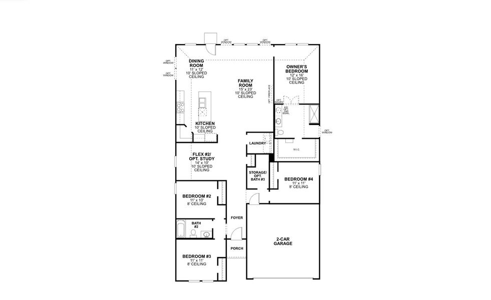 2D floor plan layout of this home in Hunters Ridge, Crowley, TX (Image 4). 2D floor plan layout of this home in Hunters Ridge, Crowley, TX (Image 4).