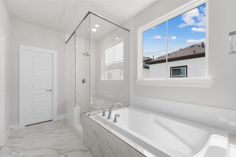Furnished interior view inside a new home in The Corner At Buffalo Pointe, Houston (Image 22).