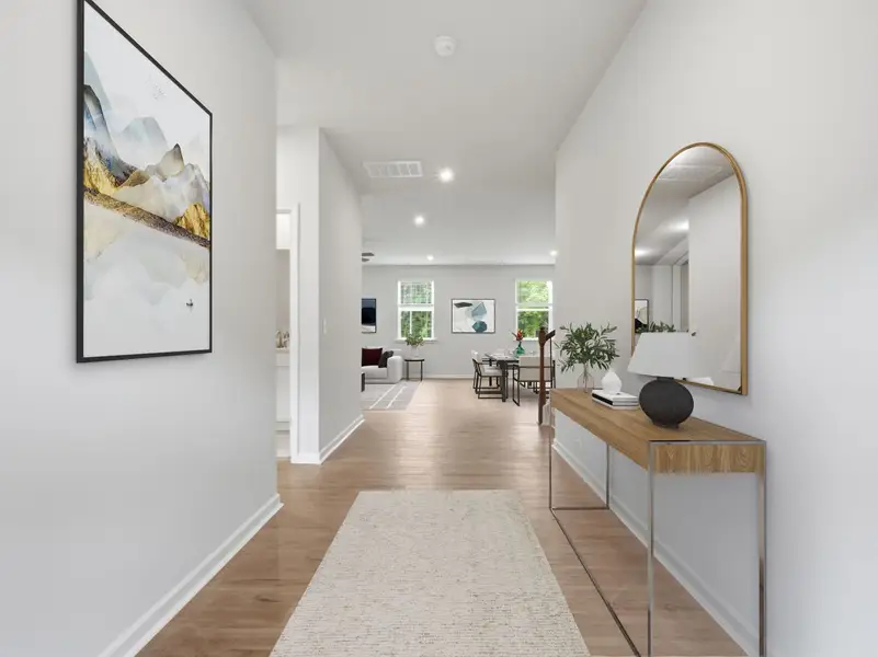Furnished interior view inside a new home in Fallbrook Single Family Homes, Indian Trail (Image 3). Furnished interior view inside a new home in Fallbrook Single Family Homes, Indian Trail (Image 3).