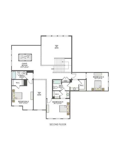 2D floor plan layout for the Zenith by Tri Pointe Homes in Noven, Leander, TX (Image 4). 2D floor plan layout for the Zenith by Tri Pointe Homes in Noven, Leander, TX (Image 4).