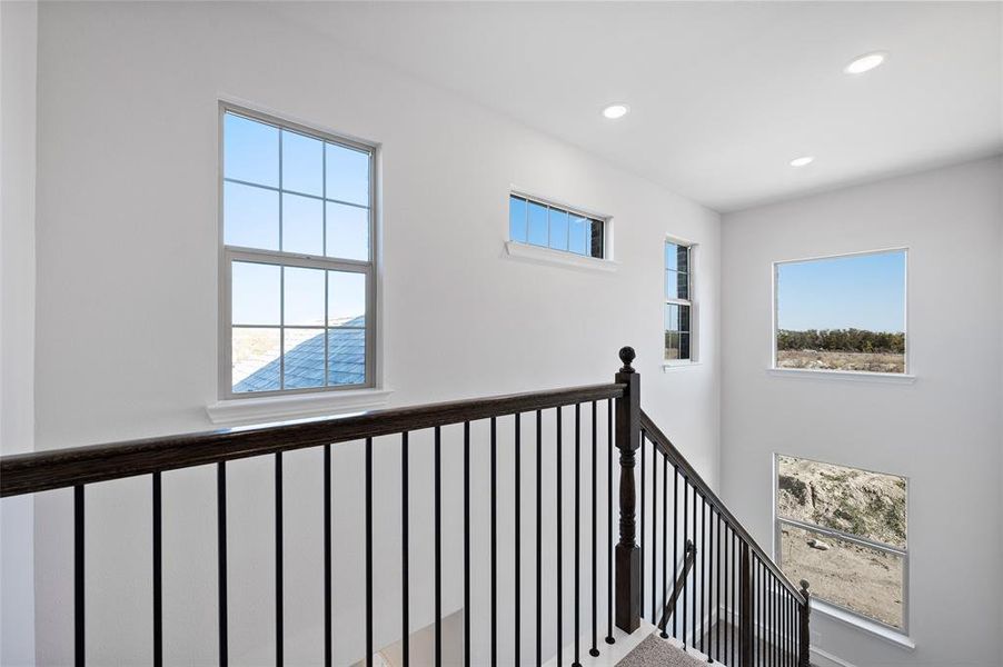 Stairway with recessed lighting