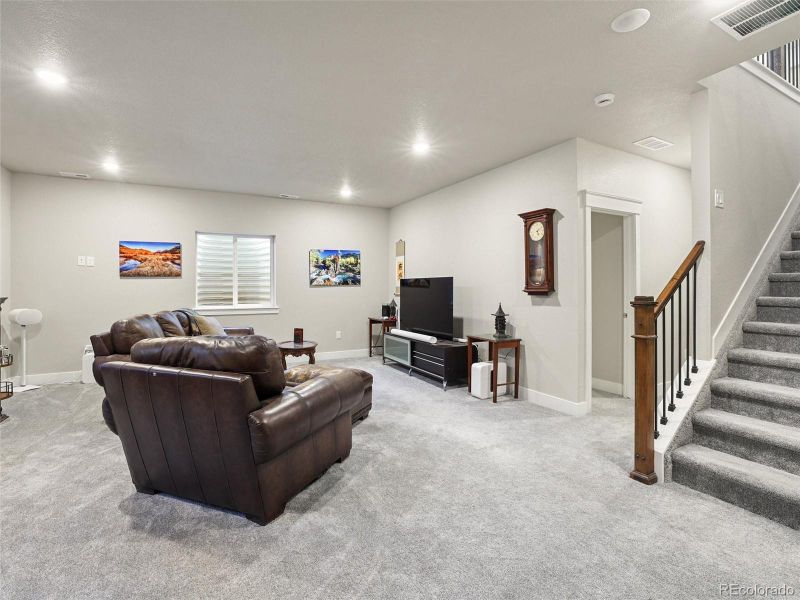 Basement and entrance to a bedroom