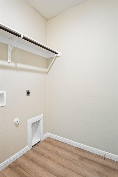 Washroom with hookup for an electric dryer and washer Washroom with hookup for an electric dryer and washer