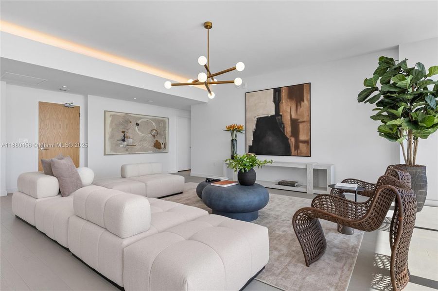 Furnished interior view inside a new home in Five Park, Miami Beach (Image 10). Furnished interior view inside a new home in Five Park, Miami Beach (Image 10).