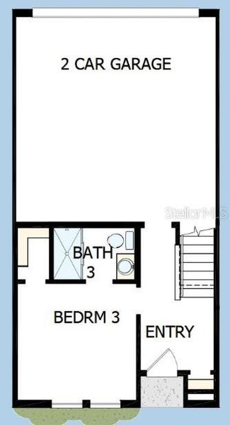 2D floor plan layout of this home in Towns at Union, St. Petersburg, FL (Image 6).