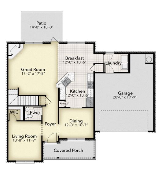 2D floor plan layout for the Plan 2630 by Adams Homes in Pecan Valley, Cantonment, FL (Image 2). 2D floor plan layout for the Plan 2630 by Adams Homes in Pecan Valley, Cantonment, FL (Image 2).