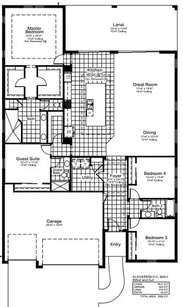 2D floor plan layout for the Sea Spray 2 by Neal Communities in Avelina, Venice, FL (Image 5).