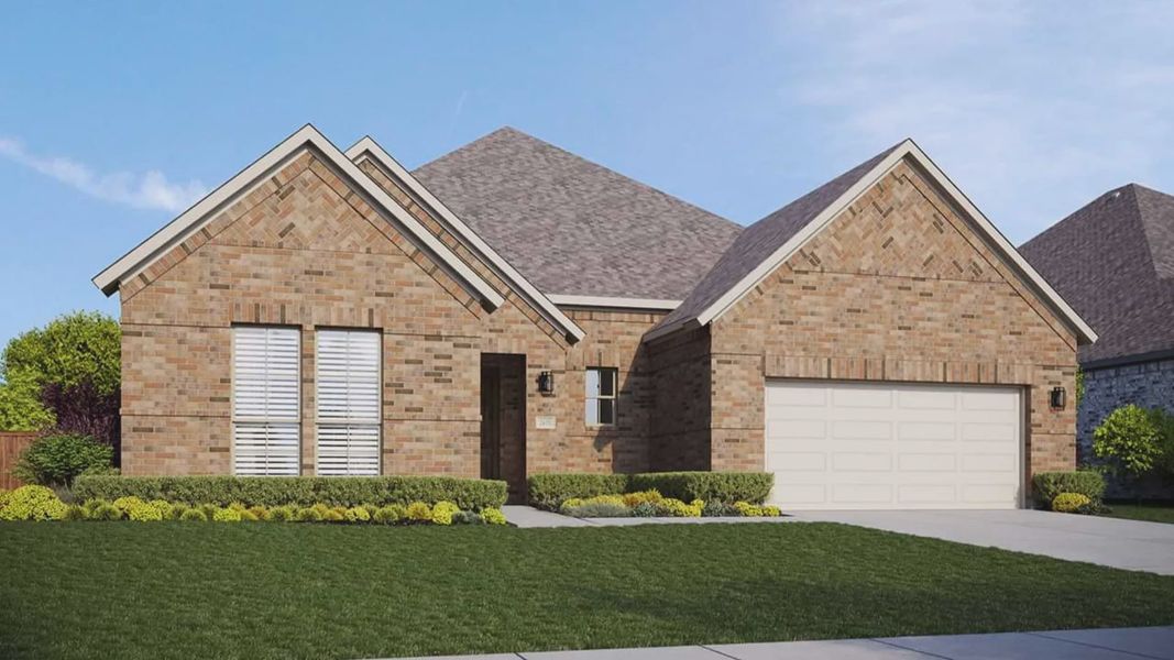 Representative exterior photo of a completed home built from the Yale by DRB Homes in Retreat at San Gabriel, Georgetown, TX (Image 1).