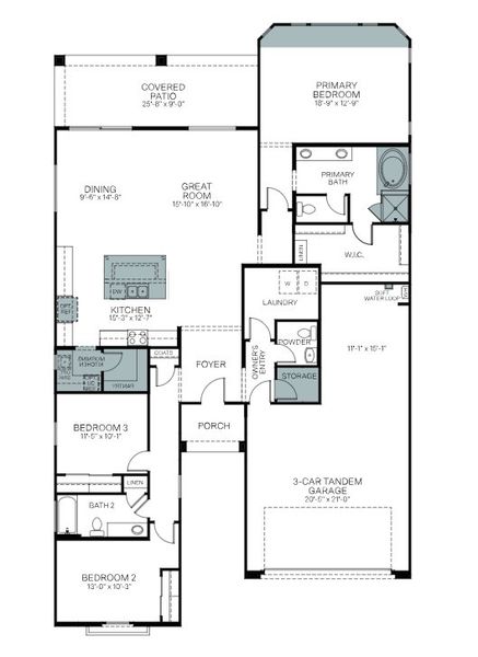2D floor plan layout of this home in Black Rock at Verrado, Buckeye, AZ (Image 3).