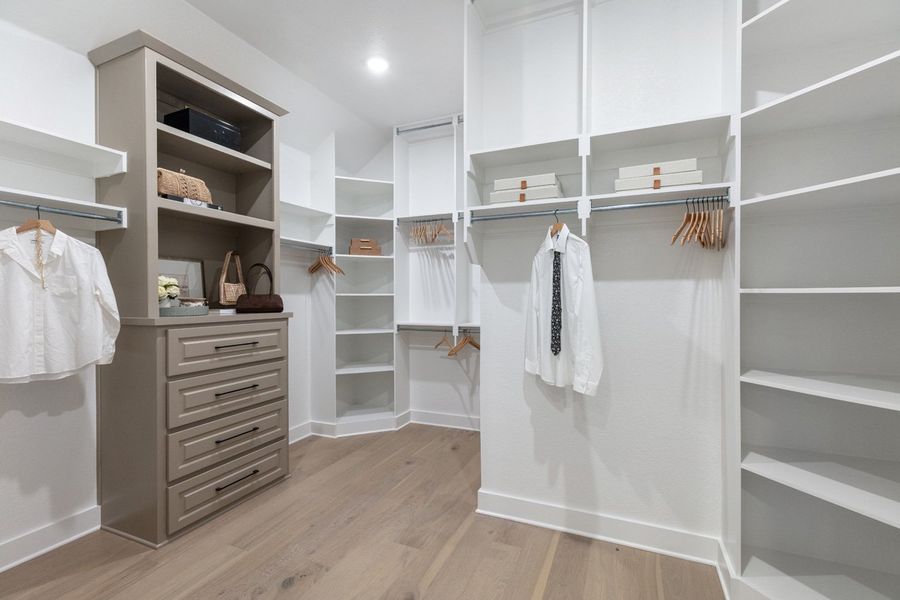 Representative Primary Closet - some options shown Representative Primary Closet - some options shown