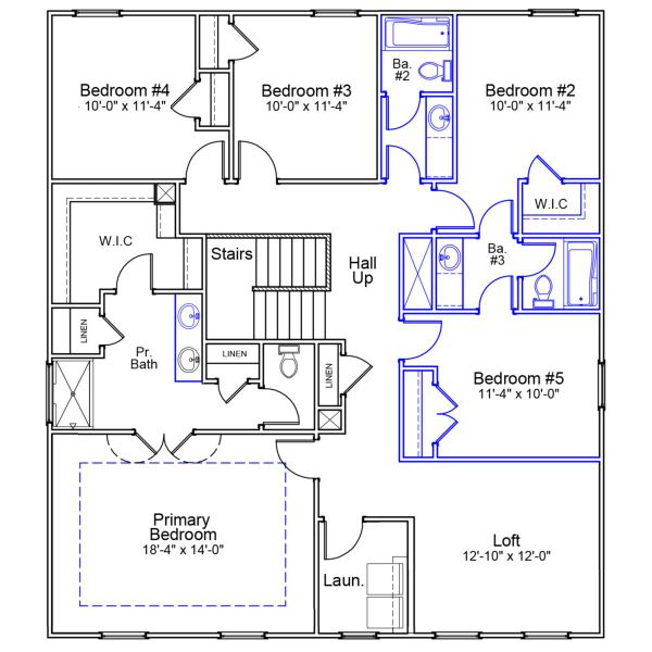 2D floor plan layout of this home in Citadel Point at Southbridge, Sneads Ferry, NC (Image 3).