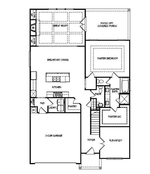 2D floor plan layout of this home in Hemingway, Flowery Branch, GA (Image 2). 2D floor plan layout of this home in Hemingway, Flowery Branch, GA (Image 2).