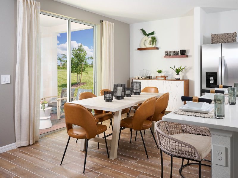 Dining room in the Zion floorplan modeled at Bradbury Creek