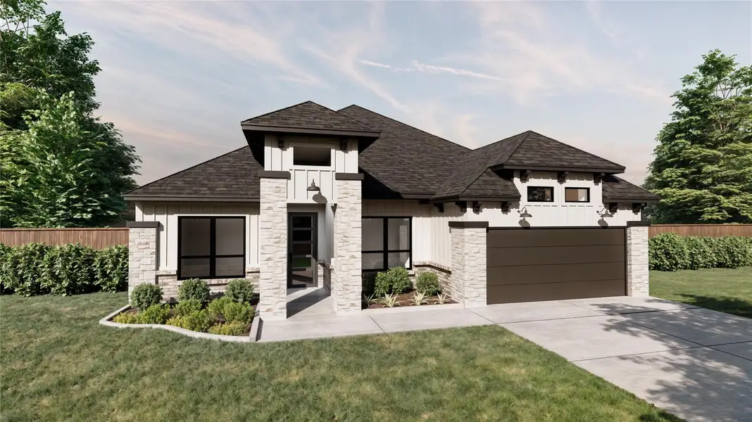 Front exterior of a new home in , Sealy, TX, highlighting curb appeal (Image 1). Front exterior of a new home in , Sealy, TX, highlighting curb appeal (Image 1).