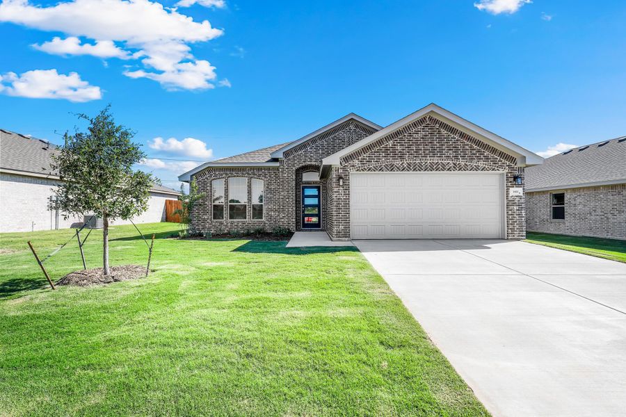 Representative exterior photo of a completed home built from the Hanover by Cheldan Homes in Sunset Ridge, Keene, TX (Image 30). Representative exterior photo of a completed home built from the Hanover by Cheldan Homes in Sunset Ridge, Keene, TX (Image 30).
