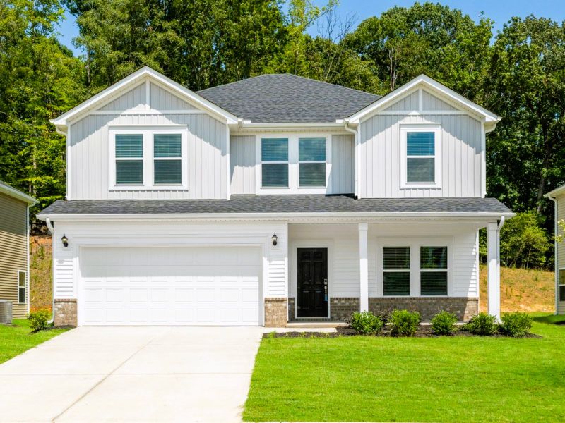 Front exterior of a new home in Holland Park, Spartanburg, SC, highlighting curb appeal (Image 16).
