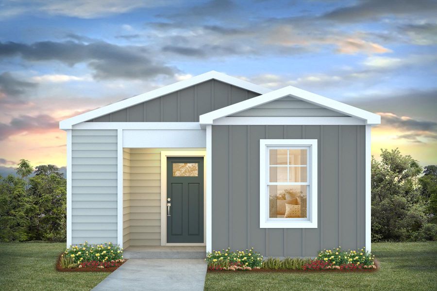 Representative exterior photo of a completed home built from the HANNAH by D.R. Horton in The Meadows at Wildwood Village, Shallotte, NC (Image 3).