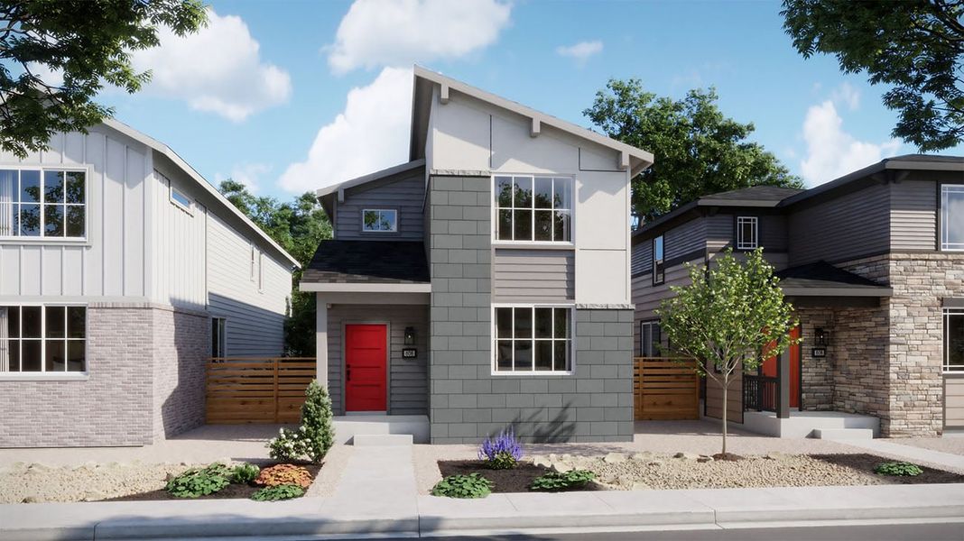 Representative exterior photo of a completed home built from the 2216 by Risewell Homes in Windler, Aurora, CO (Image 10). Representative exterior photo of a completed home built from the 2216 by Risewell Homes in Windler, Aurora, CO (Image 10).