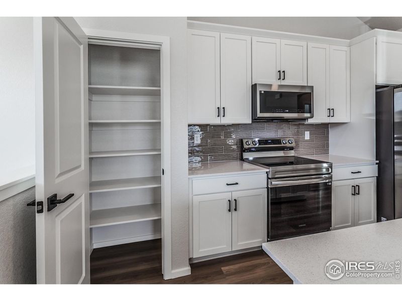 Pantry in kitchen for additional storage Pantry in kitchen for additional storage