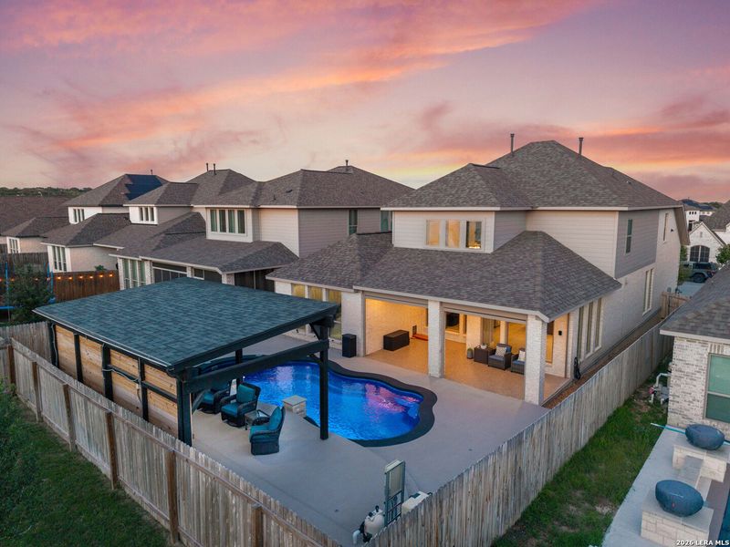 Exterior details and patio area of a home in Kallison Ranch, San Antonio (Image 31).