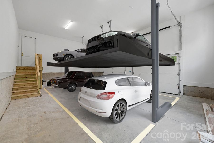 Garage staged with 4-point lifts