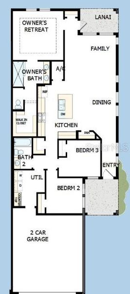 2D floor plan layout of this home in Gracewater at Sarasota, Sarasota, FL (Image 4).