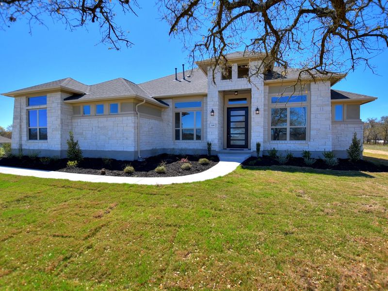 Representative exterior photo of a completed home built from the San Simeon I by Giddens Homes in Clearwater Ranch, Liberty Hill, TX (Image 41).