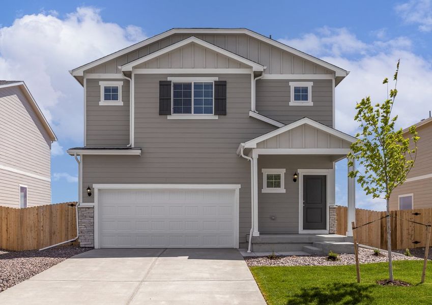 The Platte is a beautiful two story home with siding.