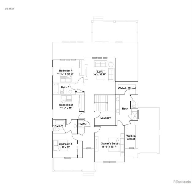 2D floor plan layout of this home in Riano Ridge, Loveland, CO (Image 2).