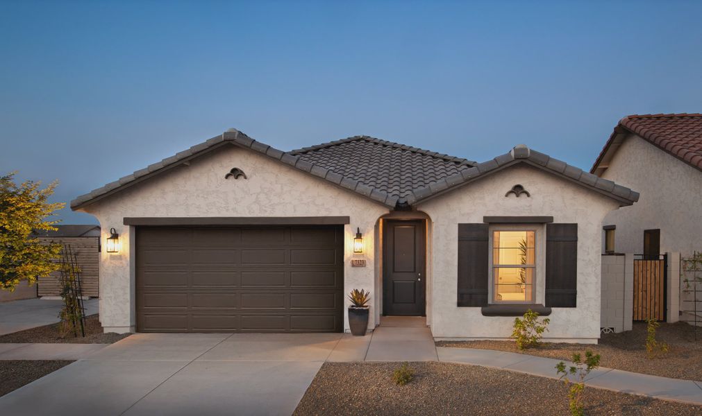 Representative exterior photo of a completed home built from the Clyde by K. Hovnanian® Homes in Laveen Springs, Laveen, AZ (Image 24). Representative exterior photo of a completed home built from the Clyde by K. Hovnanian® Homes in Laveen Springs, Laveen, AZ (Image 24).