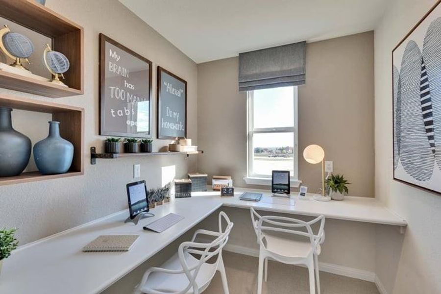 Furnished interior view inside a new home in The Highlands at Avery Centre, Round Rock (Image 7). Furnished interior view inside a new home in The Highlands at Avery Centre, Round Rock (Image 7).