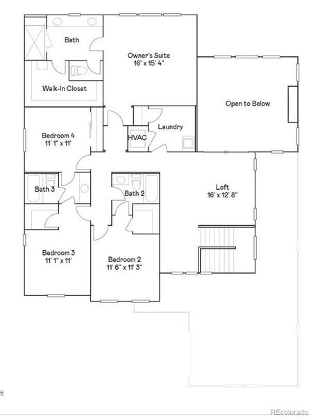 2D floor plan layout of this home in Sunset Village: The Grand Collection, Erie, CO (Image 3).